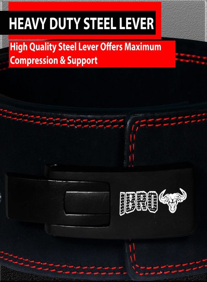 IBRO Powerlifting Lever Gym Belt – Power 13MM Extreme Heavy Duty Genuine Leather Belts - Squats Deadlifts Bodybuilding Weight Lifting IPF Power Lifting Strongman for Men All Black XL - Image 5